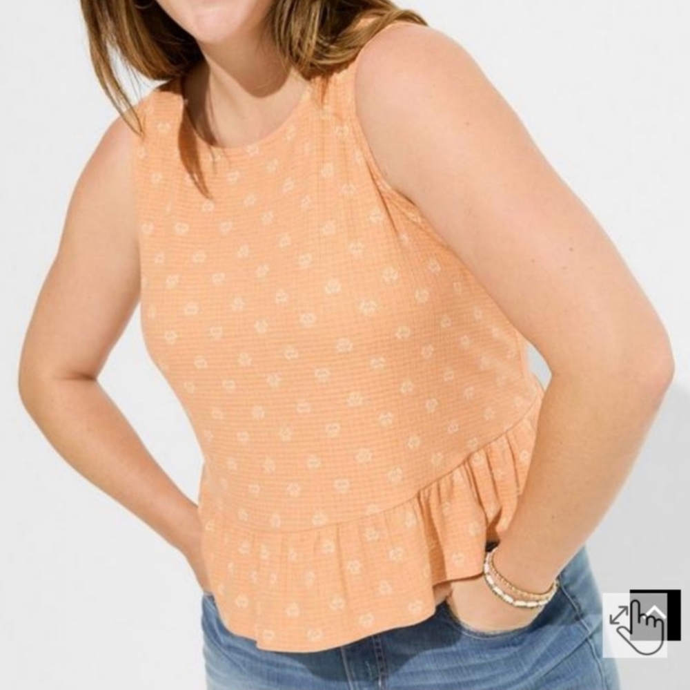 TORRID Texture Knit High Neck Ruffle Crop Top Women's Size 1X